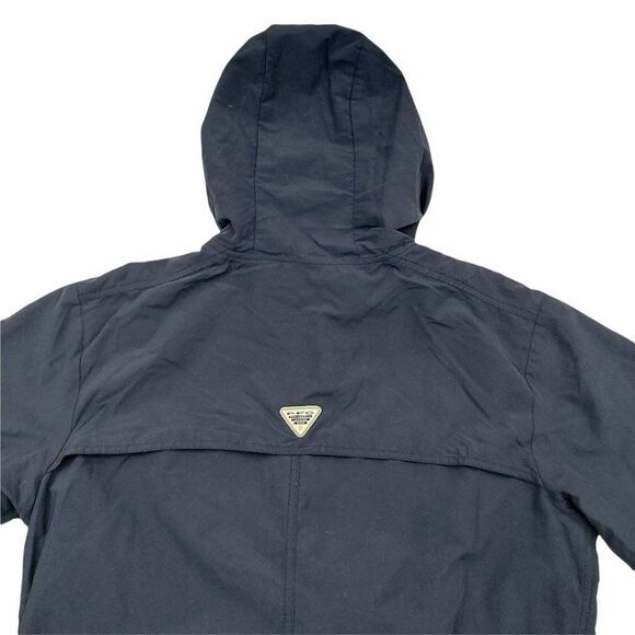 Columbia Jacket Womens Medium Navy PFG Hooded Full Zip Water Repellent Outdoor - Picture 8 of 12